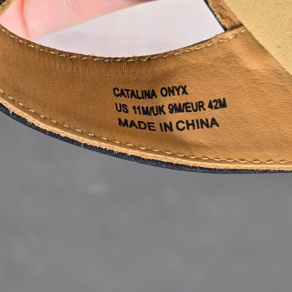 Revere Woman Catalina Leather Sandals Black Rhinestones Slip On Slides Size 11 - Picture 8 of 8